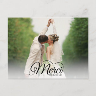 Carte Postale Merci Beaucoup Mariage photo moderne Merci