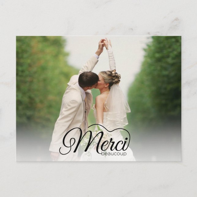 Carte Postale Merci Beaucoup Mariage photo moderne Merci (Devant)