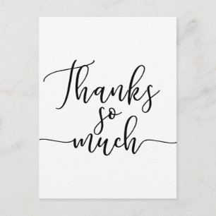 Carte Postale Merci beaucoup merci police de caractères moderne