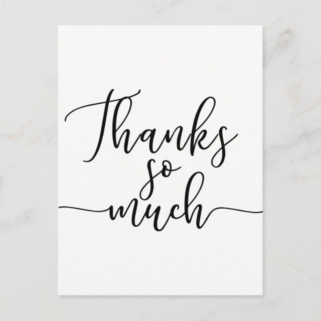 Carte Postale Merci beaucoup merci police de caractères moderne (Devant)