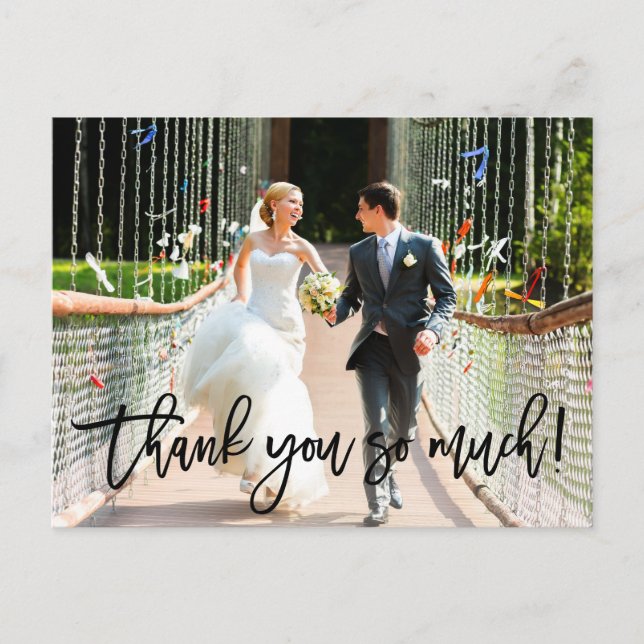 Carte Postale Merci beaucoup pour un mariage en écriture Modern  (Devant)