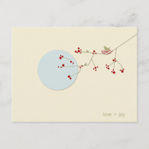 Carte Postale Merci Bébé Nicheur Oiseau Et Famille