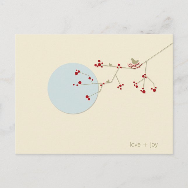 Carte Postale Merci Bébé Nicheur Oiseau Et Famille (Devant)