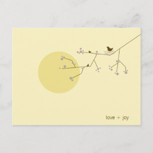 Carte Postale Merci Bébé Nicheur Oiseau Et Famille