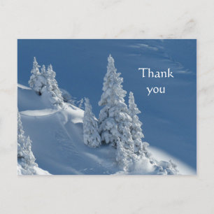 Carte Postale Merci Belle Montagne Neige Arbres