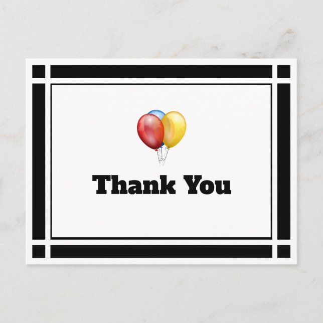 Carte postale Merci Black Birday Balloons (Devant)