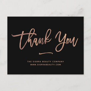 Carte Postale Merci   Black Custom Retail Small Business