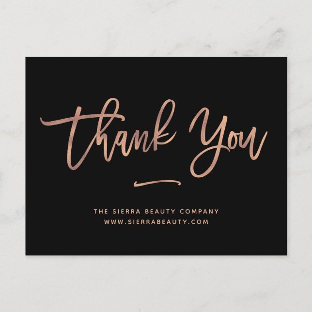 Carte Postale Merci | Black Custom Retail Small Business (Devant)