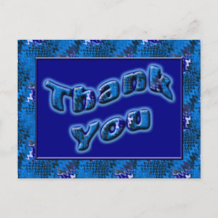 Carte Postale Merci bleu clair
