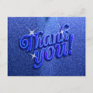 Carte postale Merci bleu étincelant