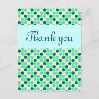 Carte postale Merci bleu Polka