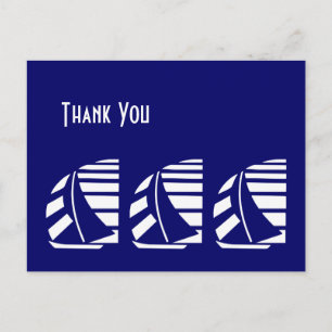 Carte postale Merci Blue White Racing Voiliers