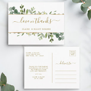 Carte Postale Merci Botanique Gold Green