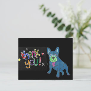 Carte Postale Merci Bouledogue Français French Bulldog