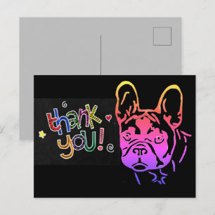 Carte Postale Merci  Bouledogue Français French Bulldog