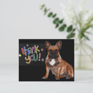 Carte Postale Merci Bouledogue Français French Bulldog
