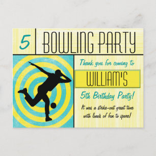 Carte postale Merci Bowling Party