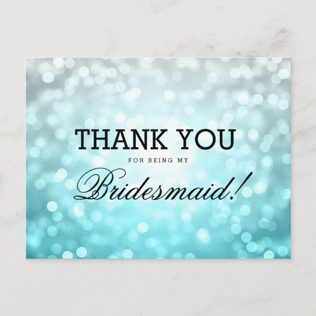 Carte Postale Merci Bridesmaid Beach Ombre Parties scintillant (Devant)