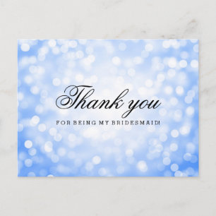 Carte Postale Merci Bridesmaid Parties scintillant bleue