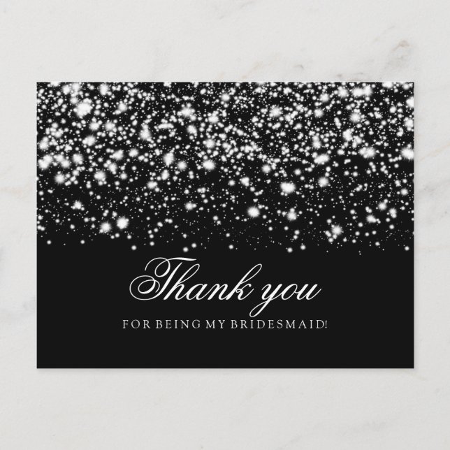 Carte Postale Merci Bridesmaid Silver Midnight Glam (Devant)