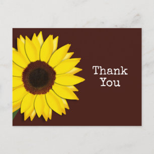 Carte Postale Merci Brown de tournesol ou tout texte