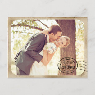 Carte Postale Merci Brown vintage Mariage