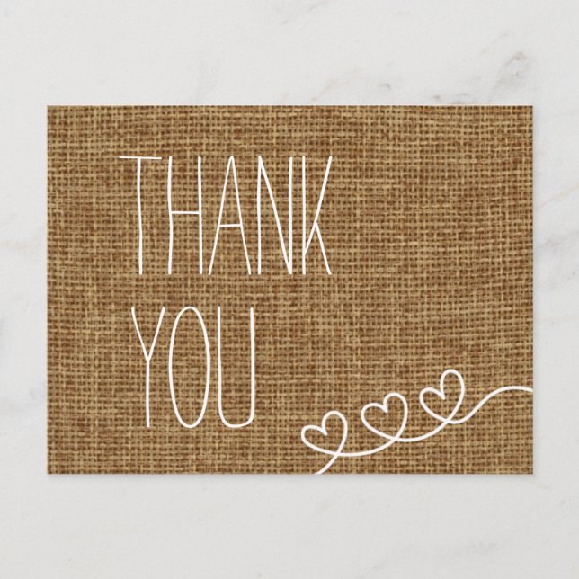 Carte postale Merci Burlap simple (Devant)