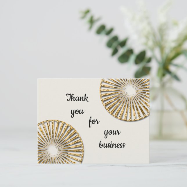 Carte Postale Merci Business Gold Cercles remercie le client (Debout devant)