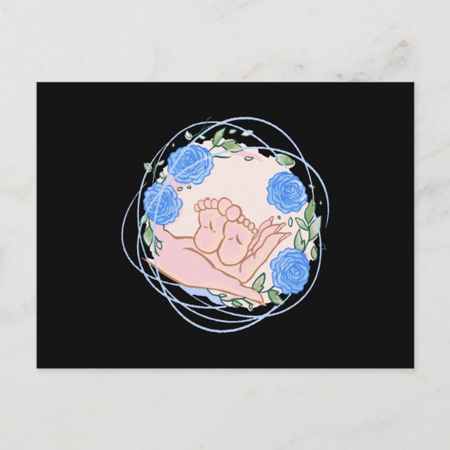 Carte Postale Merci Cadeau Midwoman main avec pieds bébé (Devant)