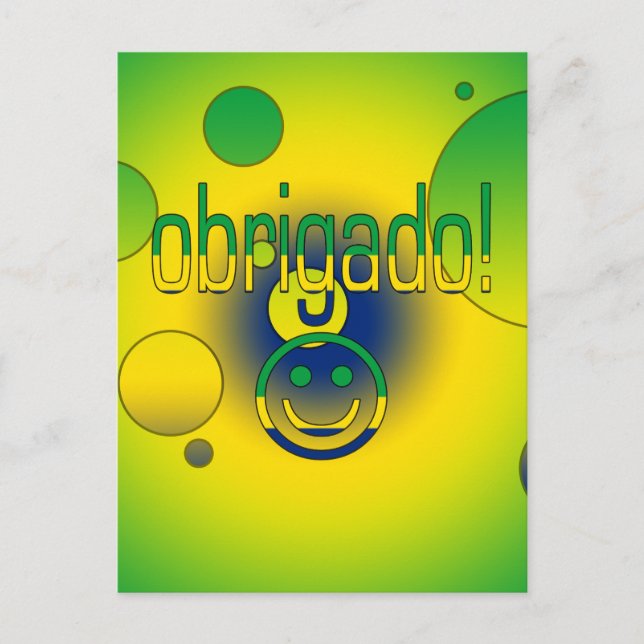 Carte Postale Merci Cadeaux Brésiliens / Obrigado Face (Devant)