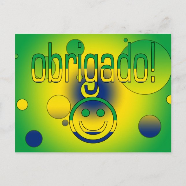 Carte Postale Merci Cadeaux Brésiliens / Obrigado Face (Devant)