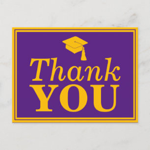 Carte Postale Merci Casquette Purple Gold Grad