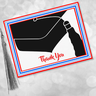 Carte Postale Merci Casquette rouge blanc et bleu
