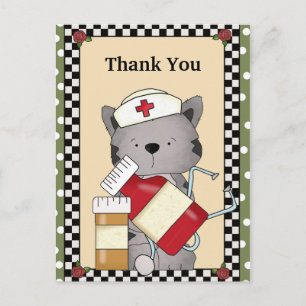 Carte postale Merci Cat Nurse