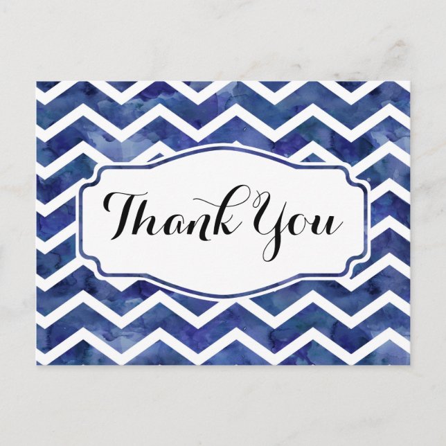 Carte postale Merci Chevron Watercolor (Devant)