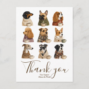 Carte Postale Merci Chien Cozy Boutique pour amateur de café pou