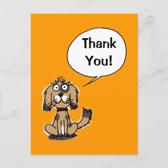 Carte Postale Merci! (chien drôle) (Devant)