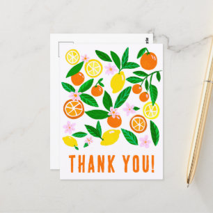 Carte Postale Merci Citrus Célébration Couleurs Personnalisées