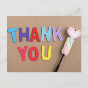 Carte Postale Merci Coeur bonbon