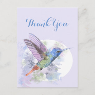 Carte Postale Merci Colibri Aquarelle Oiseau