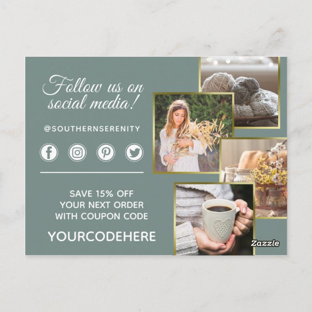 Carte Postale Merci Coton Rustique du Sud 4-Photos (Dos)