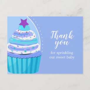 Carte Postale Merci Cupcake Baby shower d'arrosage pour bébé