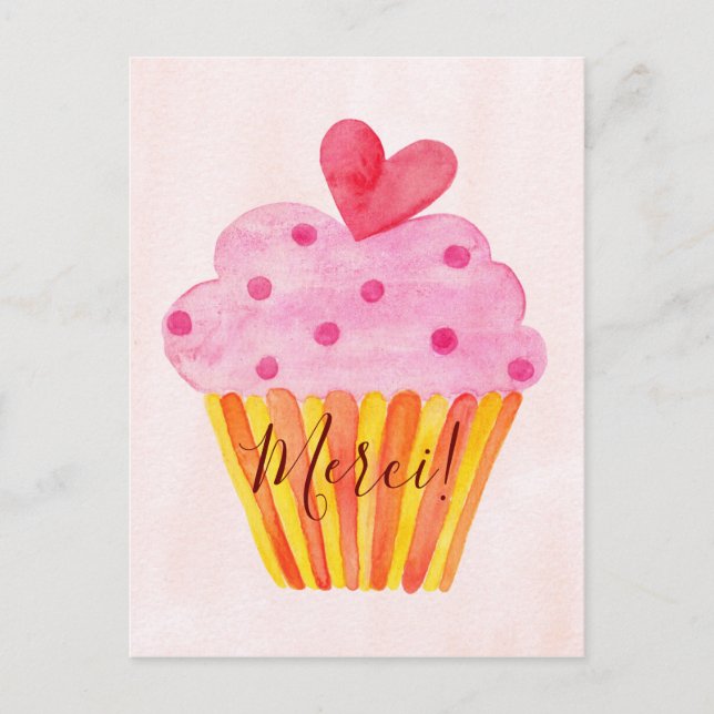 Carte postale merci Cupcake - Merci (Devant)