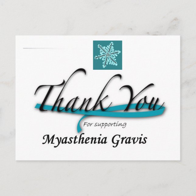 Carte Postale Merci D'Aider Myasthenia Gravis (Devant)