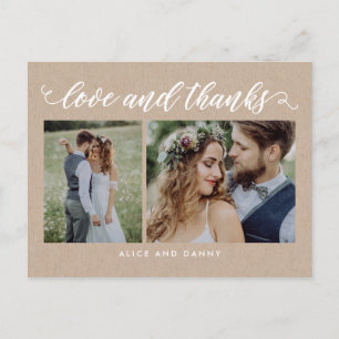 Carte postale Merci d'amour de grâce Kraft