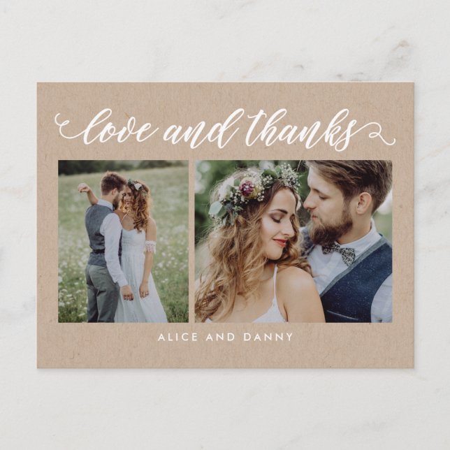 Carte postale Merci d'amour de grâce Kraft (Devant)