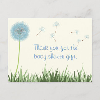 Carte postale Merci Dandelion bleu