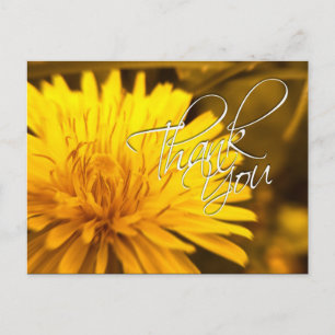 Carte postale Merci Dandelion jaune