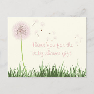 Carte postale Merci Dandelion rose