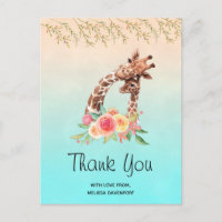 Carte postale Merci d'aquarelle de la Giraffe